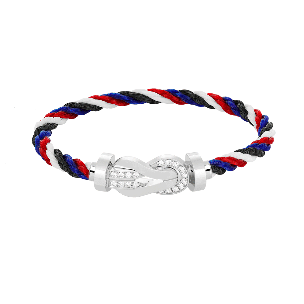 ¡®Loco¡¯CHANCE LARGE 8 FIGURE BUCKLE HALF DIAMOND BRACELET SILVER