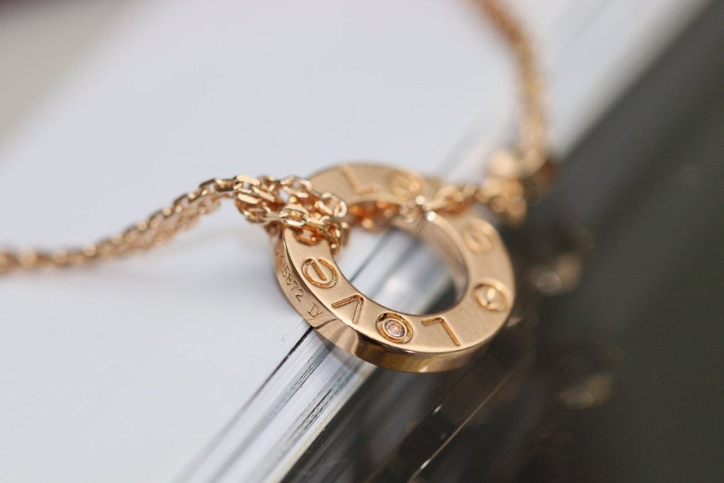 ¡®Loco¡¯LOVE NECKLACE ADJUSTABLE ROSE GOLD 2 DIAMOND