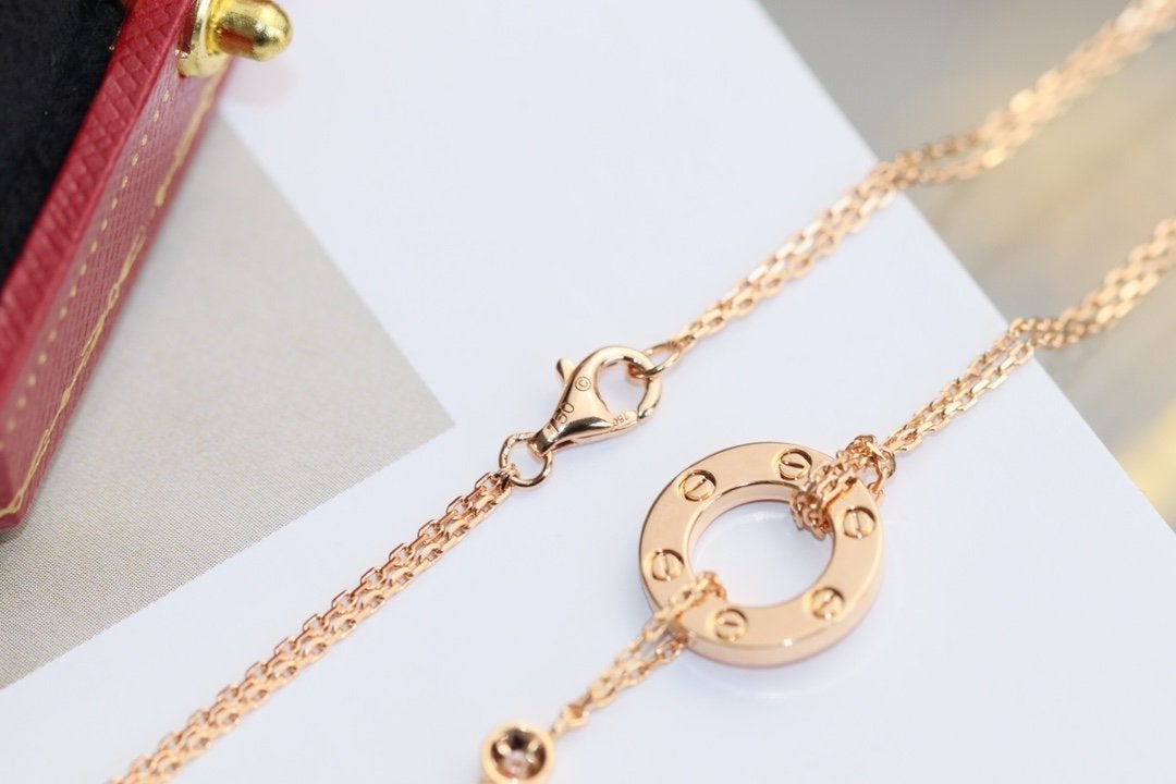 ¡®Loco¡¯LOVE NECKLACE ADJUSTABLE ROSE GOLD 2 DIAMOND