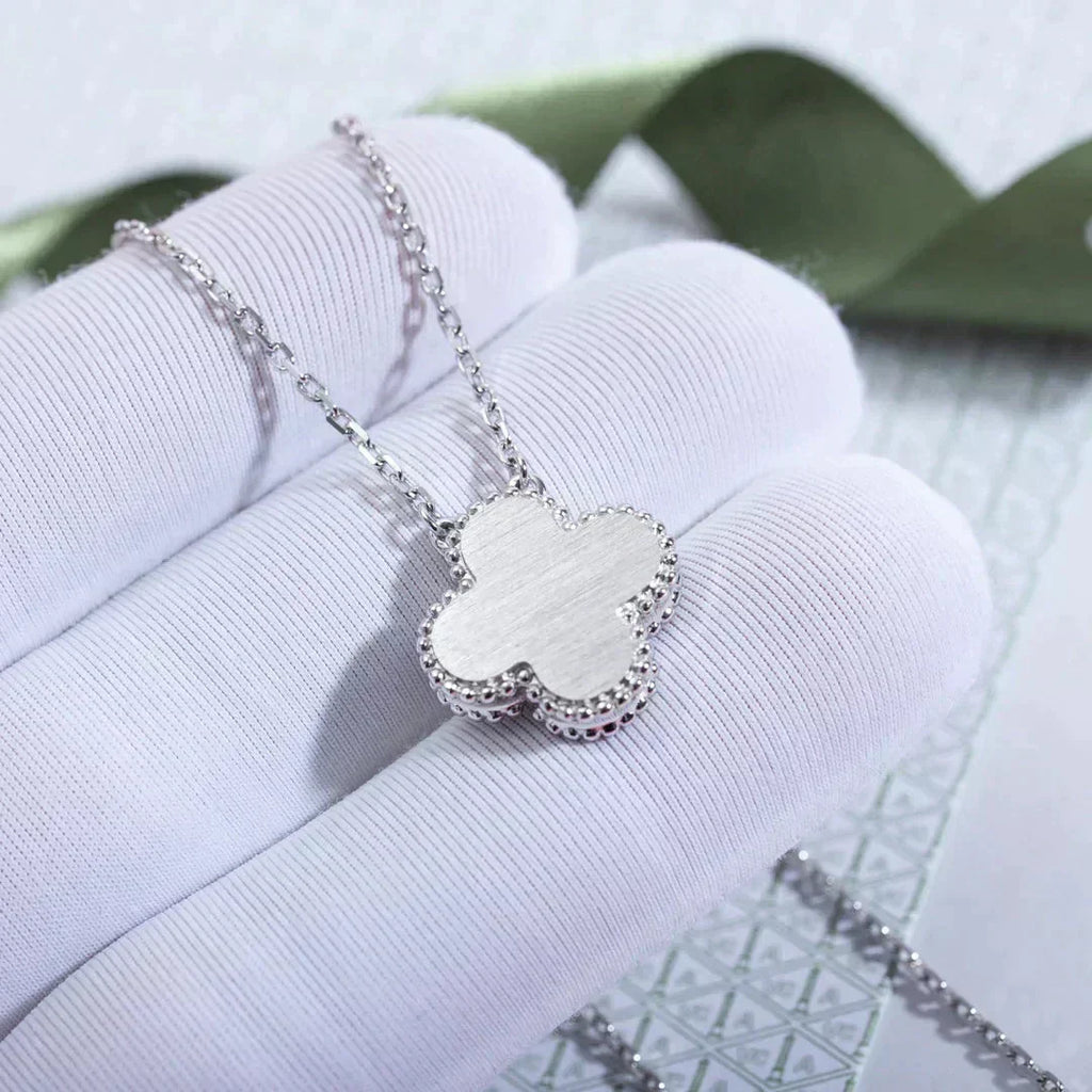 ¡®Loco¡¯CLOVER  15MM DIAMOND LASER NECKLACE SILVER