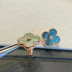 ¡®Loco¡¯CLOVER MEDIUM 1 MOTIFS GRAY MOP  DIAMOND EARRINGS