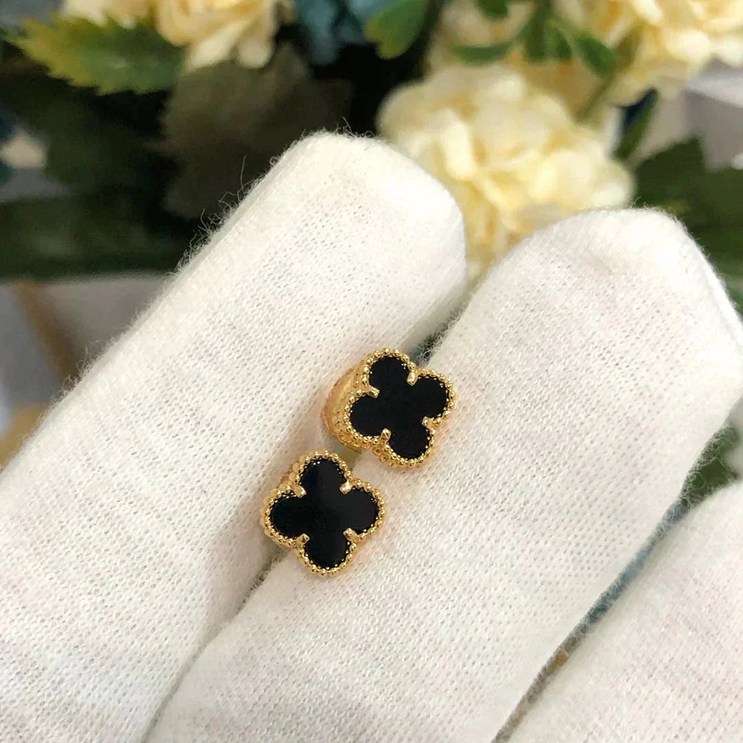 ¡®Loco¡¯CLOVER MINI 9.5MM BLACK MOP EARRINGS