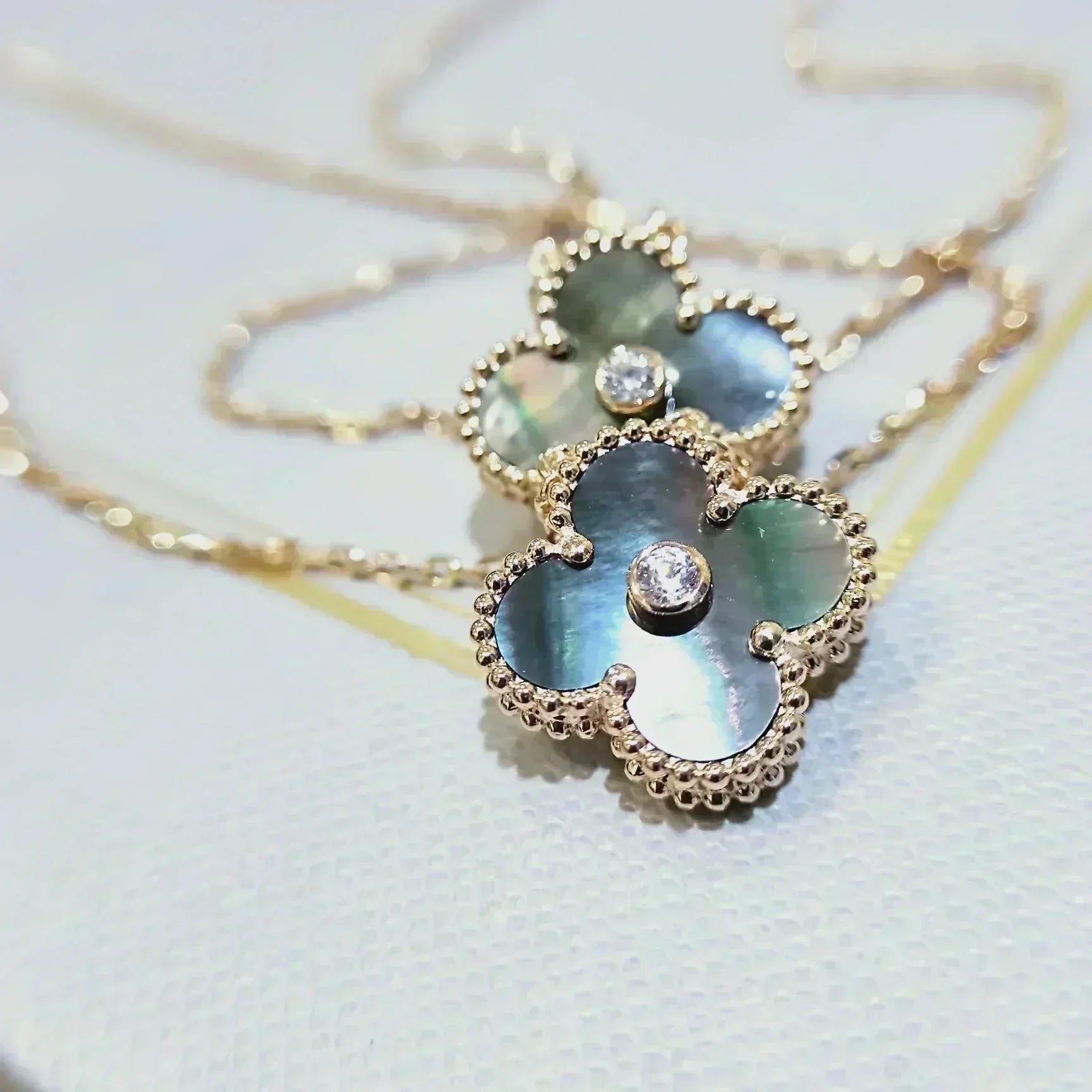 ¡®Loco¡¯CLOVER 15MM DIAMOND AND MOTHER-OF-GREY NECKLACE