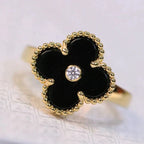 ¡®Loco¡¯CLOVER ONYX RING GOLD DIAMOND