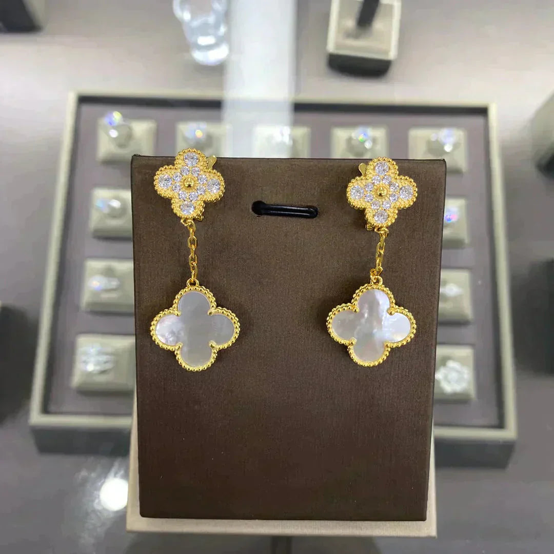 ¡®Loco¡¯CLOVER  2 MOTIFS  DIAMOND  EARRINGS (MULTIPLE CHOICESç´