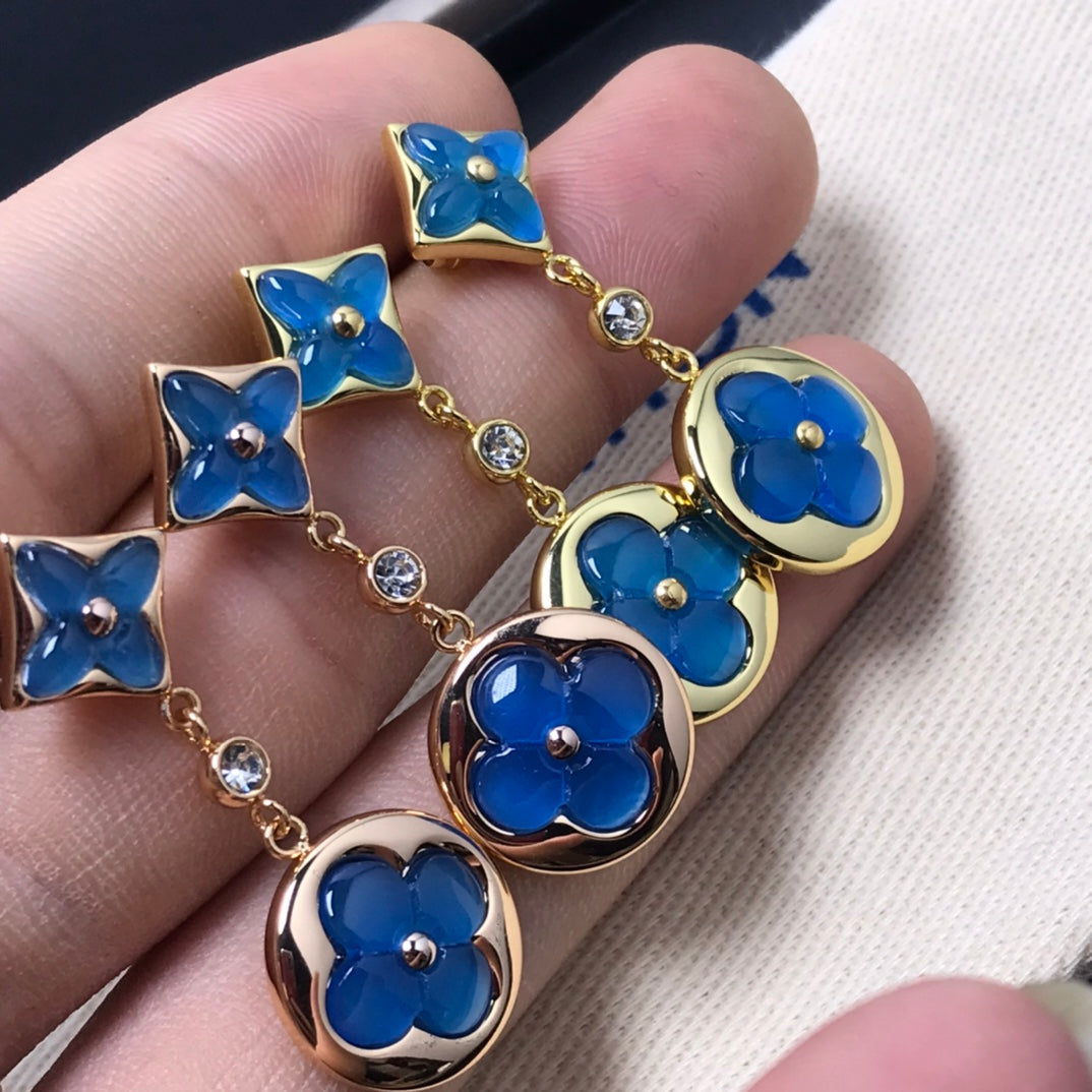 ¡®Loco¡¯STAR AND SUN AGATE DIAMOND EARRINGS