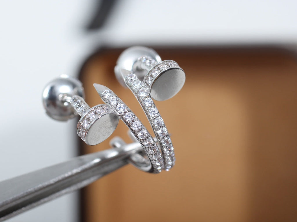 ¡®Loco¡¯JUSTE EARRINGS 12.75MM SILVER DIAMOND