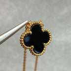 ¡®Loco¡¯CLOVER 15MM BLACK ONYX SINGLE FLOWER NECKLACE