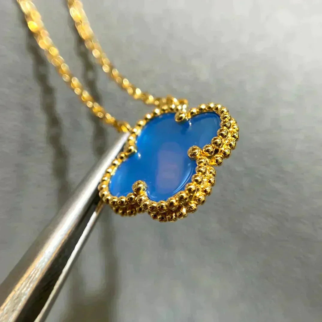 ¡®Loco¡¯CLOVER 15MM BLUE AGATE NECKLACE