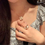 ¡®Loco¡¯CLOVER MOP DIAMOND ROSE GOLD NECKLACE