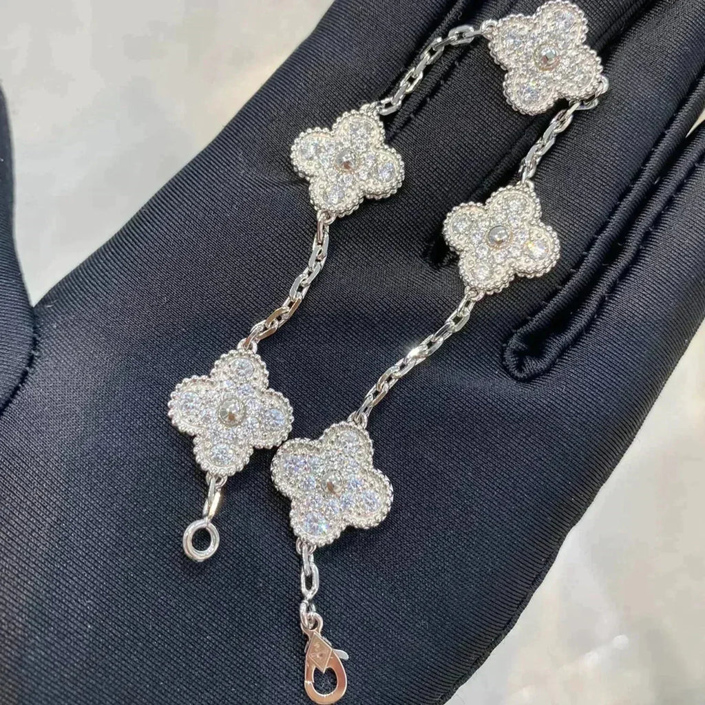 [Loco] New  CLOVER 5 MOTIF FULL DIAMOND BRACELET COLLECTION