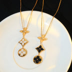 ¡®Loco¡¯STAR AND SUN ONYX PINK GOLD NECKLACE