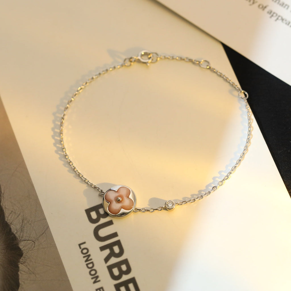 ¡®Loco¡¯SUN MOTIF PINK MOP SILVER BRACELET