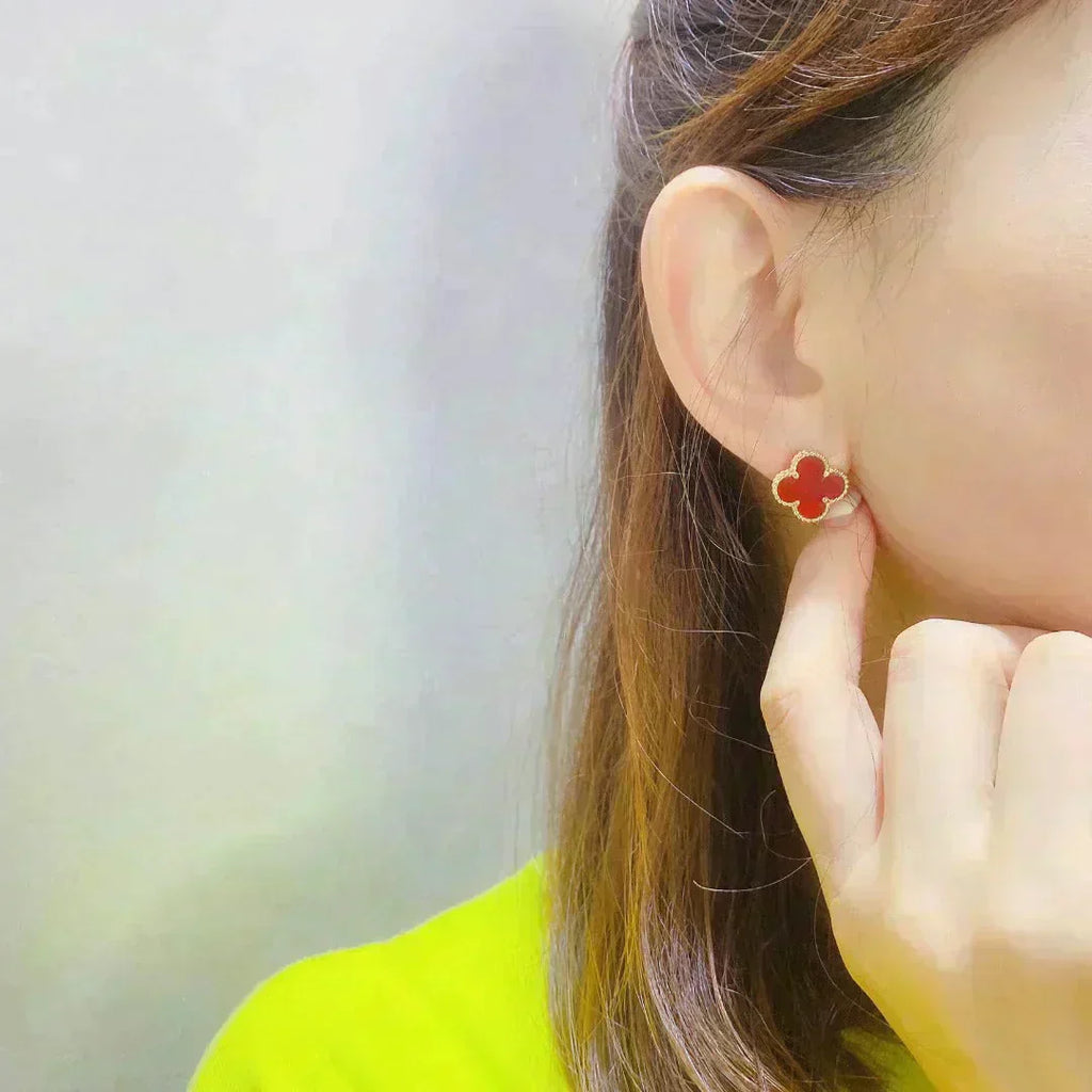 ¡®Loco¡¯CLOVER MEDIUM 1 MOTIFS CARNELIAN  EARRINGS