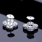 ¡®Loco¡¯CLOVER 1 MOTIFS DIAMOND STUD EARRINGS SILVER