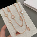 ¡®Loco¡¯LUCKY SPRING 15 MOTIFS ROSE GOLD NECKLACE