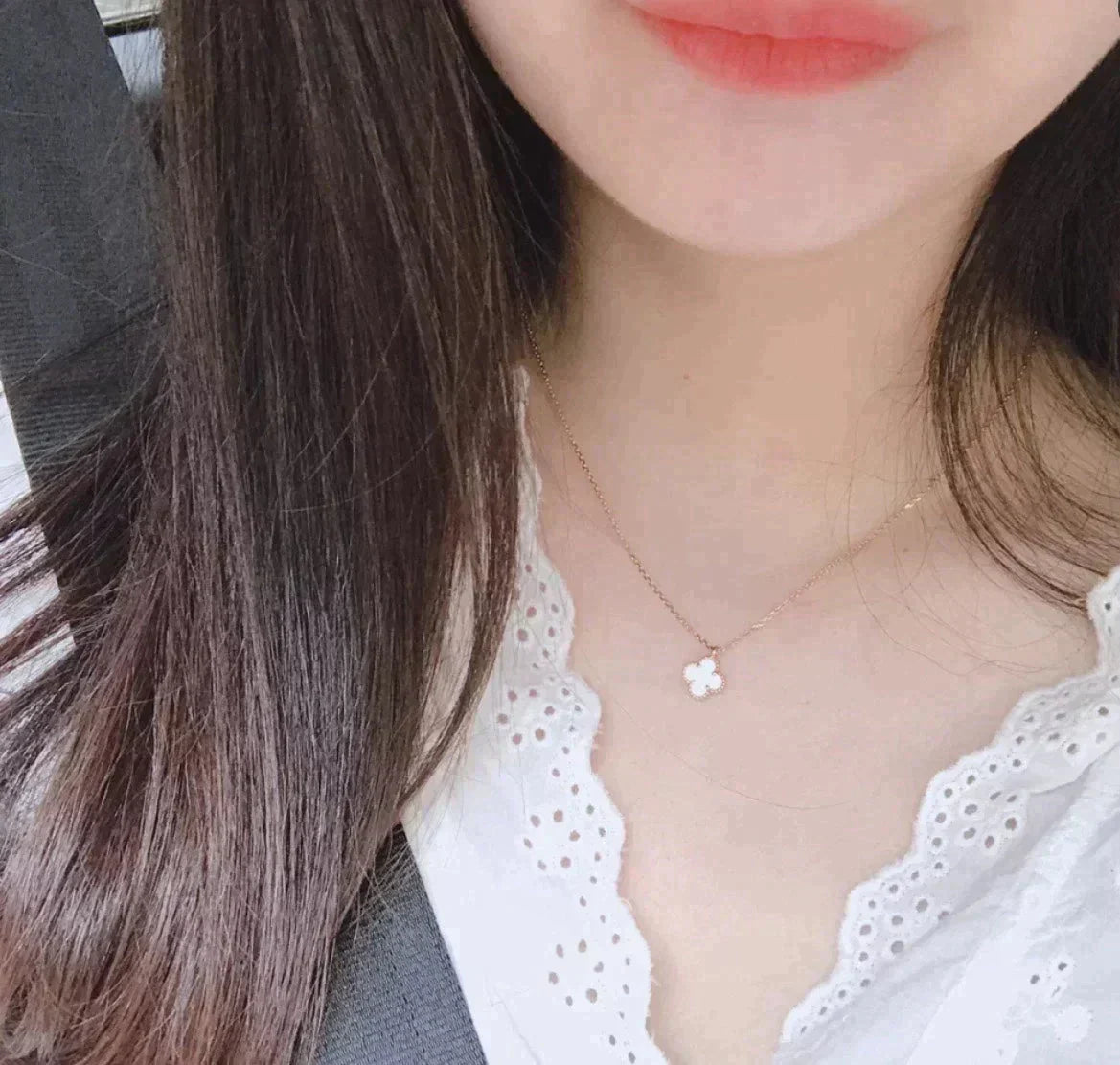 ¡®Loco¡¯CLOVER MINI 9.5MM WHITE MOTHER-OF-PEARL NECKLACE