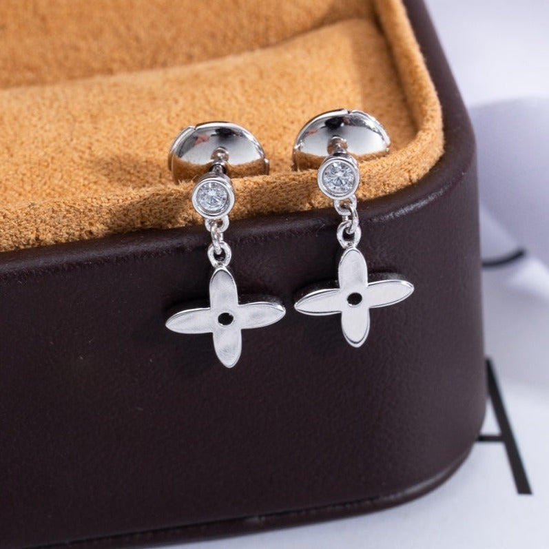 ¡®Loco¡¯VIDYLLE SILVER DIAMOND MINI DROP EARRINGS
