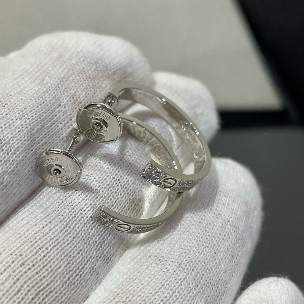 ¡®Loco¡¯LOVE DIAMOND SILVER HOOP EARRINGS