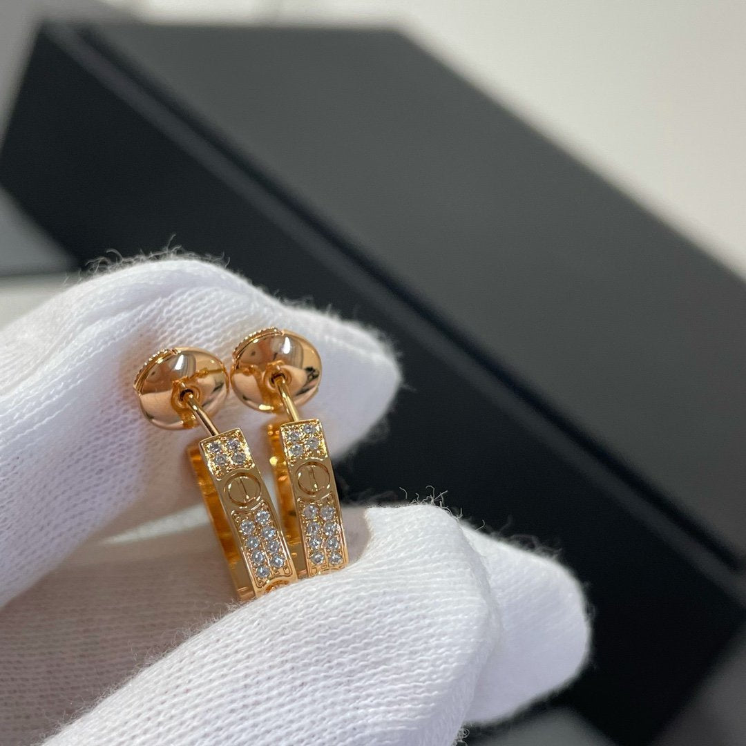 ¡®Loco¡¯LOVE DIAMOND PINK GOLD HOOP EARRINGS