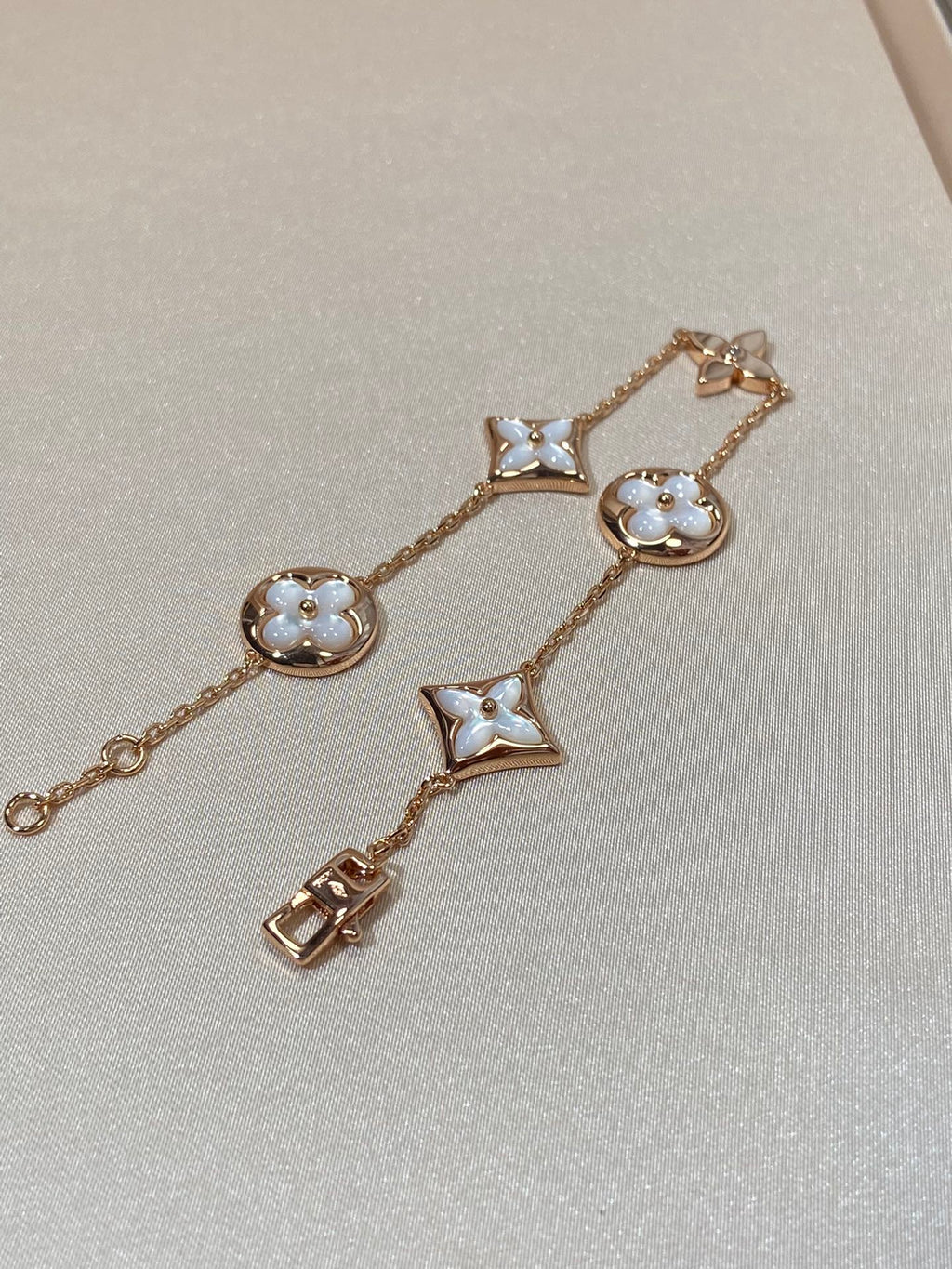 ¡®Loco¡¯STAR AND SUN 5 MOTIF MOP PINK GOLD BRACELET