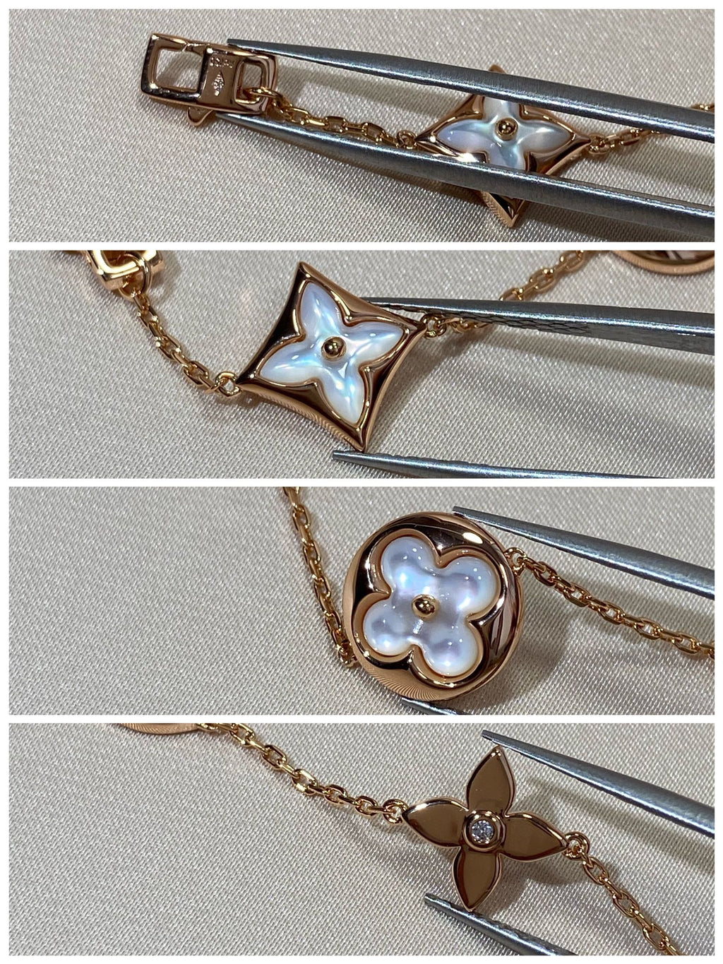 ¡®Loco¡¯STAR AND SUN 5 MOTIF MOP PINK GOLD BRACELET