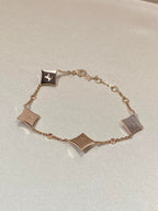 ¡®Loco¡¯STAR 4 MOTIF MOP DIAMOND PINK GOLD BRACELET