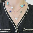 ¡®Loco¡¯LUCKY CLOVER SILVER 11 MOTIF NECKLACE