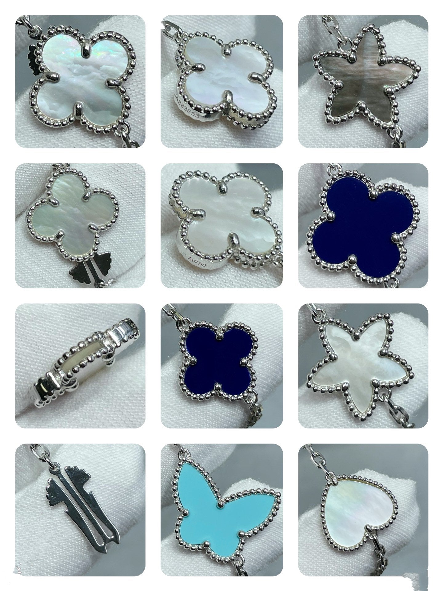 ¡®Loco¡¯LUCKY CLOVER SILVER 11 MOTIF NECKLACE