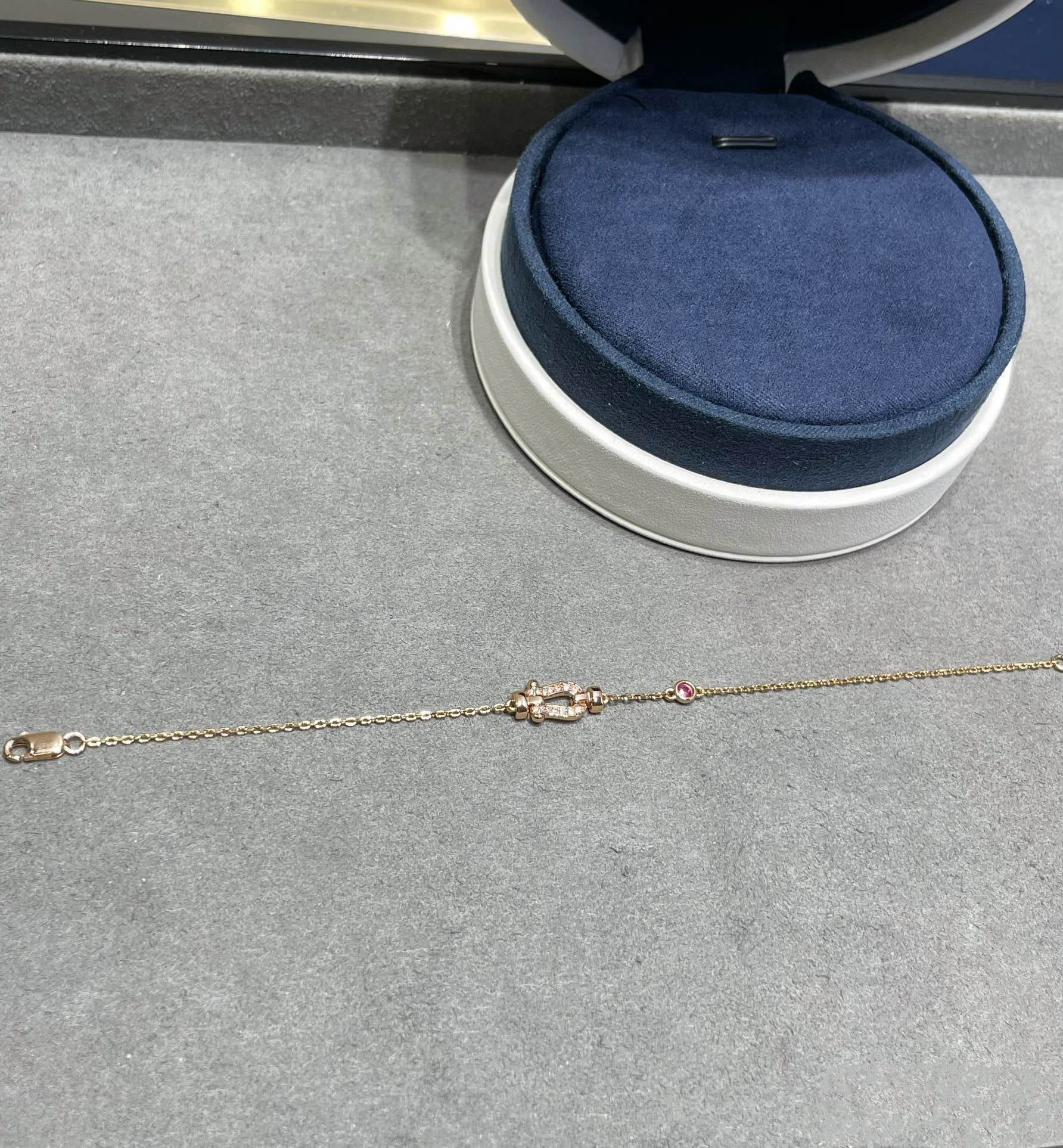 ¡®Loco¡¯FORCE 10 DIAMOND CHAIN LINK PINK GOLD BRACELET