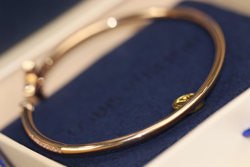 ¡®Loco¡¯IDYLLE PINK GOLD OPEN BRACELET DIAMOND PAVED