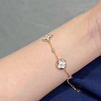 ¡®Loco¡¯STAR AND SUN 4 MOTIF WHITE MOP PINK GOLD BRACELET