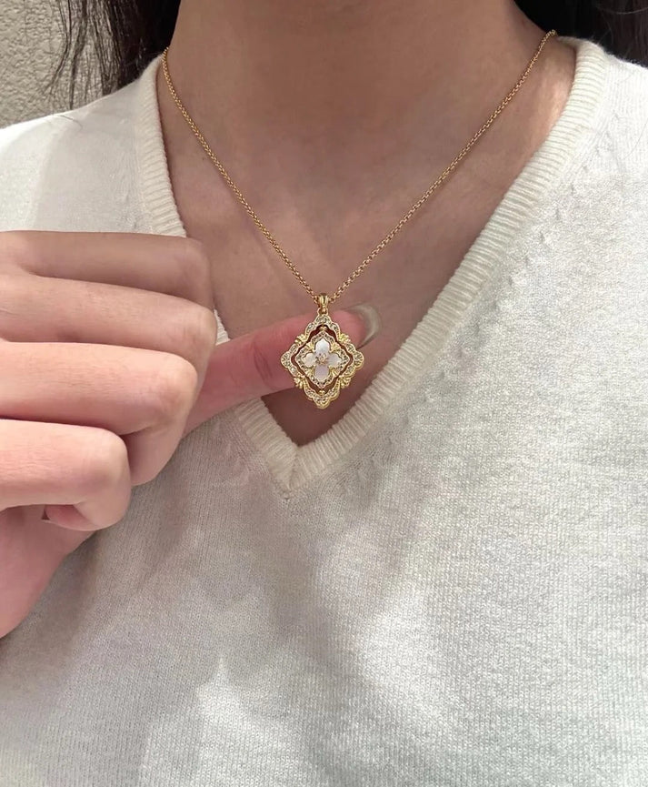 [Loco] B.C.L ENAMEL ROTATING SINGLE-DIAMOND NECKLACE£¨Various colors£©
