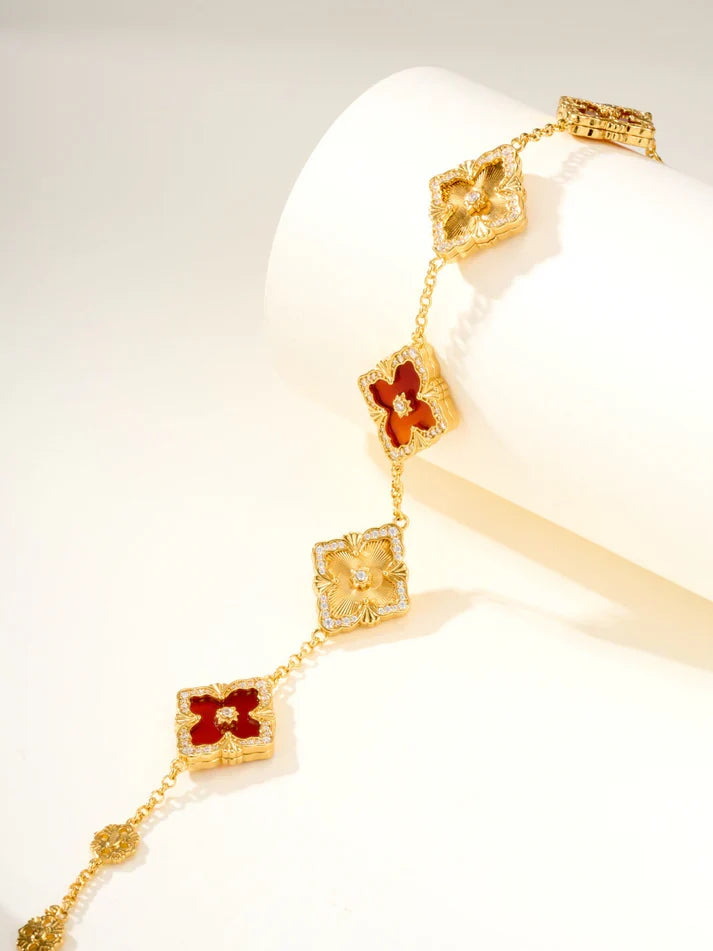 [Loco]B.C.L ENAMELED Five-Flower Bracelet£¨Various Colors) BIG SIZE