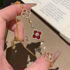 ¡®Loco¡¯CLOVER 5 MOTIF PINK BLUE RED WHITE BRACELET