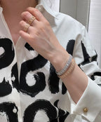 [Loco] 2026 WOVEN-PATTERN BRACELET SET WITH FULL DIAMOND INLAY THREE-COLORS