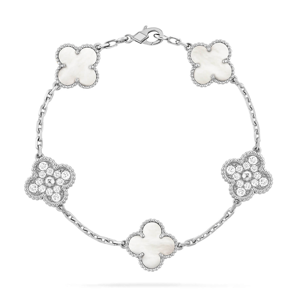 [Loco]New CLOVER WHITE PEARL MOP 5 MOTIF BRACELET COLLECTION