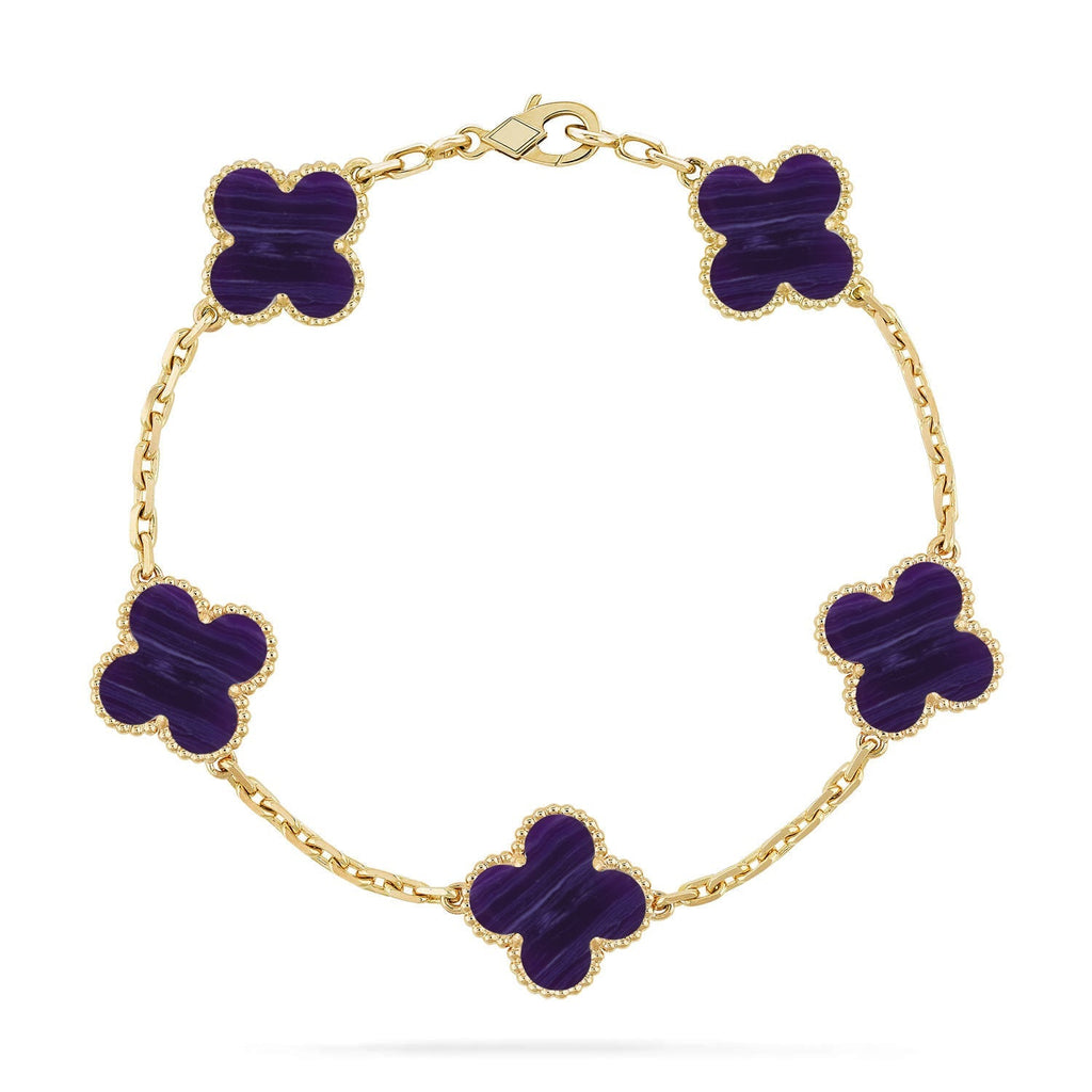 [Loco]New CLOVER 5 MOTIF PURPLE STRIPES BRACELET COLLECTION