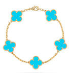 [Loco]New  CLOVER 5 MOTIF TURQUOISE BRACELET COLLECTION