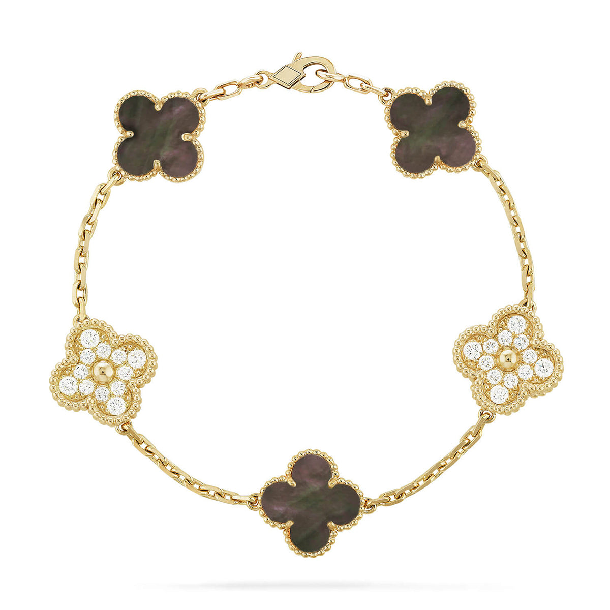 [Loco]New CLOVER 5 MOTIF GRAY MOP BRACELET COLLECTION