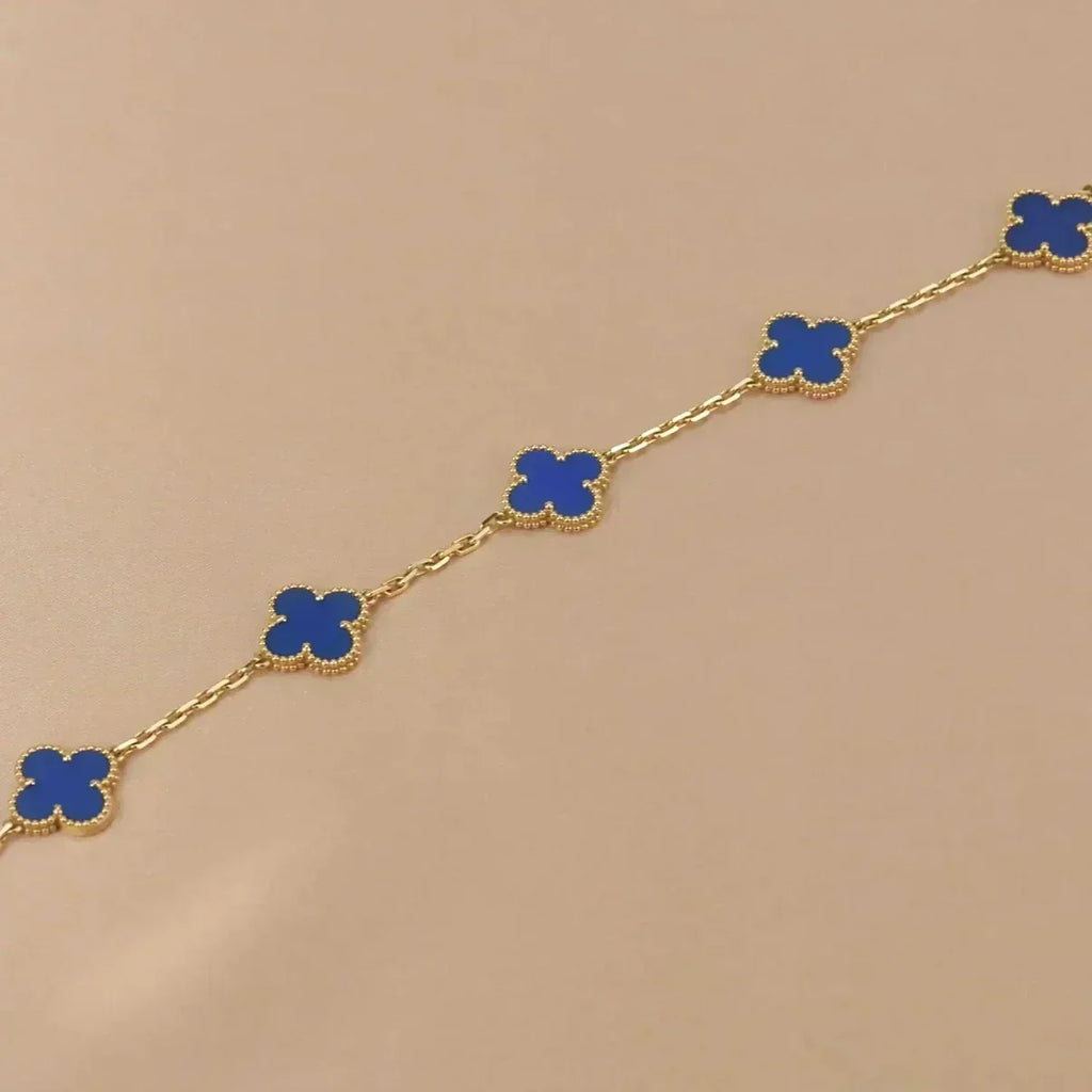 [Loco]New CLOVER 5 MOTIF BLUE AGATE BRACELET COLLECTION