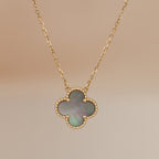 ¡®Loco¡¯CLOVER 15MM  GRAY MOTHER OF PEARL NECKLACE