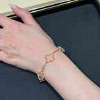 [Loco]New CLOVER 5 MOTIF ROCK CRYSTAL BRACELET