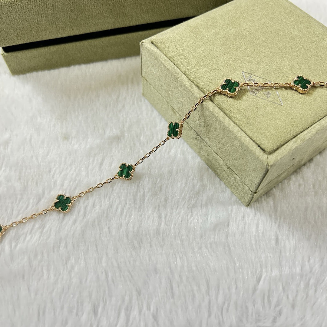 [¡®Loco¡¯]CLOVER 6 MOTIF MALACHITE BRACELET