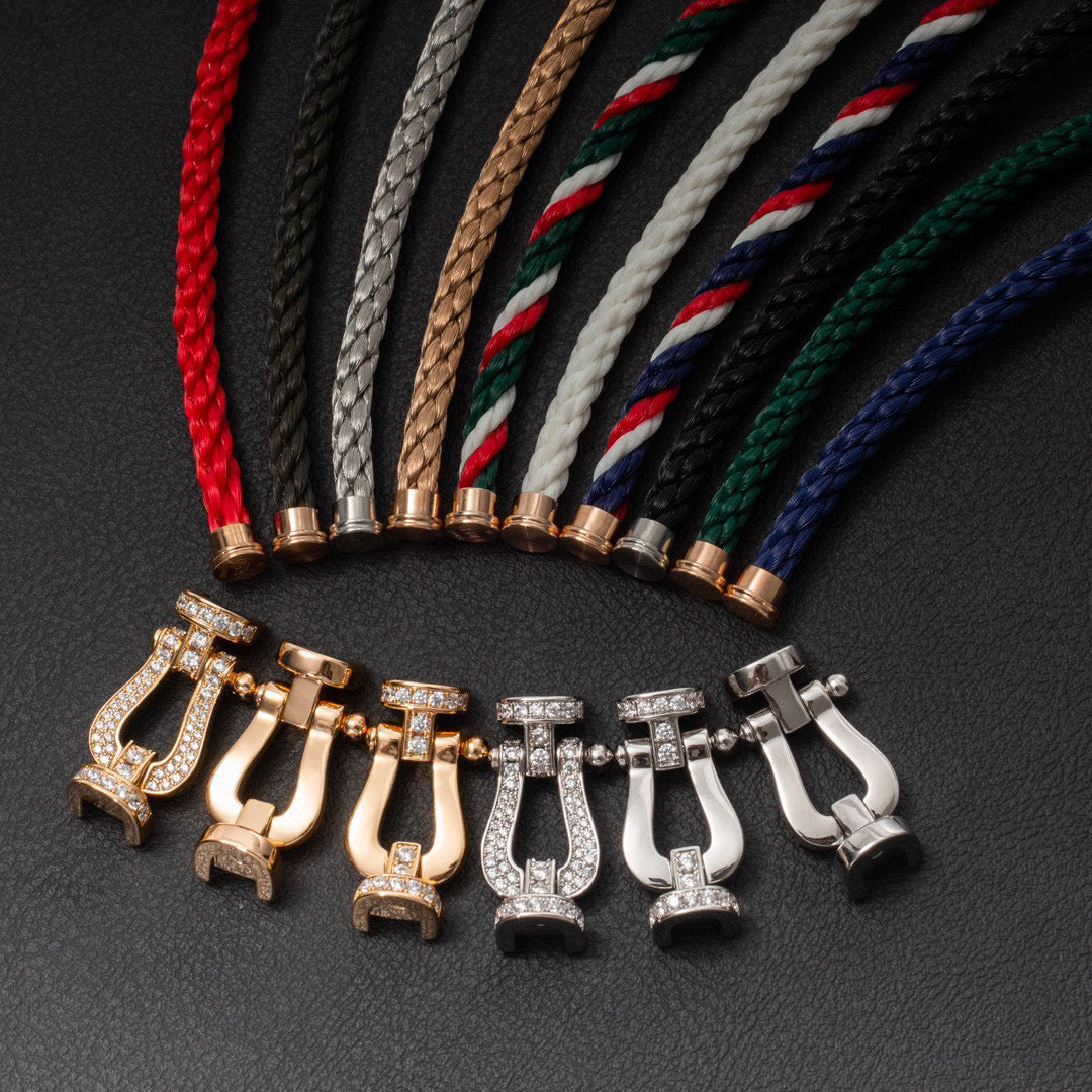 ¡®Loco¡¯FORCE LARGE HORSESHOE HALF DIAMOND BRACELET SILVER