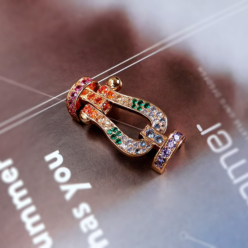 ¡®Loco¡¯FORCE LARGE HORSESHOE  COLORED DIAMOND BRACELET ROSE GOLD