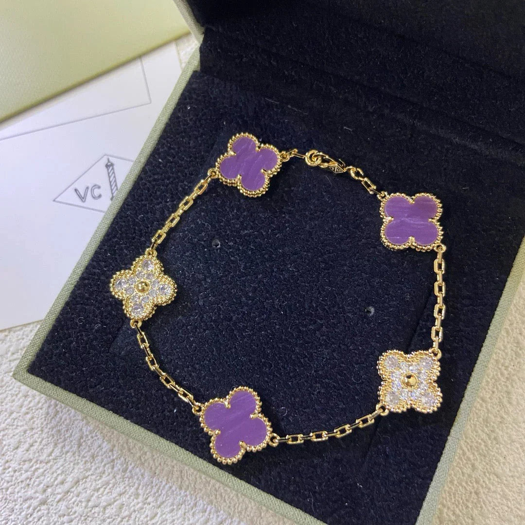 [Loco]New  CLOVER 5 MOTIF VIOLET BRACELET COLLECTION