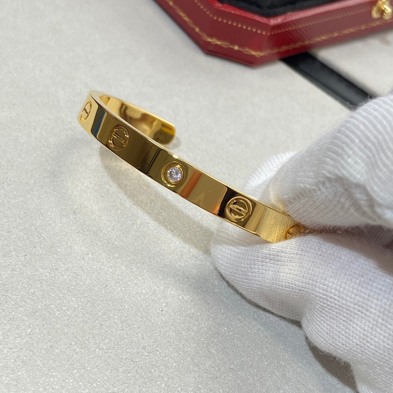 ¡®Loco¡¯LOVE BRACELET 6.1MM 1 DIAMOND OPEN CUFF