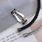 ¡®Loco¡¯FORCE LARGE HORSESHOE BLACK DIAMOND BRACELET SILVER