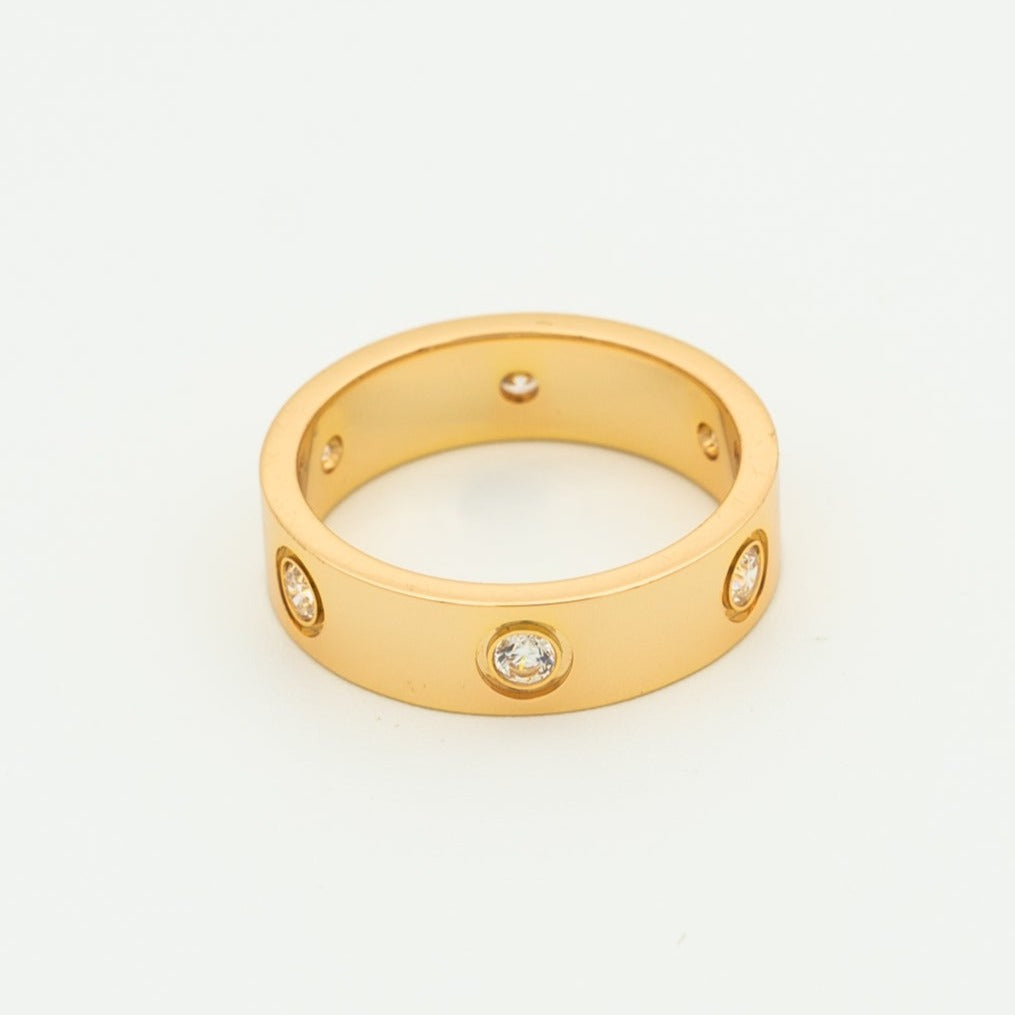 ¡®Loco¡¯LOVE RING 5.5MM 6 DIAMONDS PINK GOLD